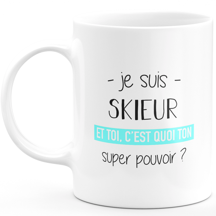 Super power skier mug - funny humor skier man gift ideal for birthday