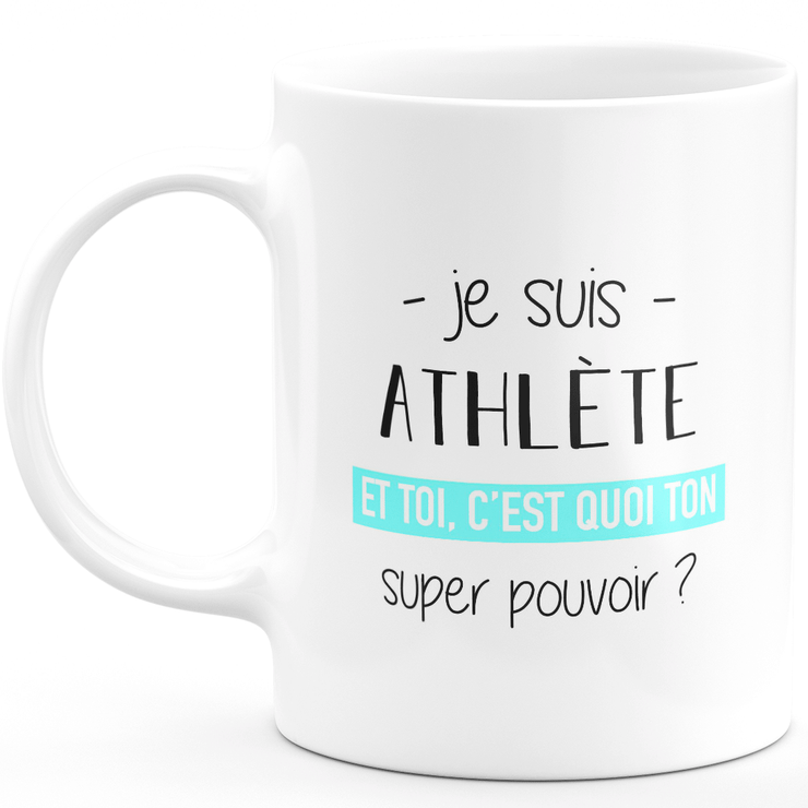 Super power athlete mug - ideal funny humor athlete man gift for birthday