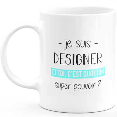 Super power designer mug - ideal funny humor designer men's gift for birthday