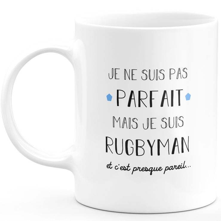 Rugby player gift mug - I'm not perfect but I'm a rugby player - Valentine's Day Anniversary Gift Man Love Couple