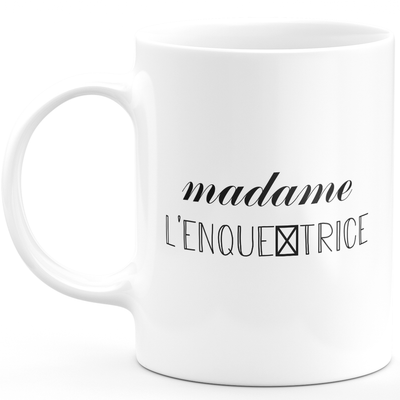 Madame l'enquêtrice mug - woman gift for investigator funny humor ideal for Birthday