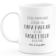 Mug homme papa parfait basketteur - cadeau basketteur anniversaire papa fête des pères saint valentin homme amour couple