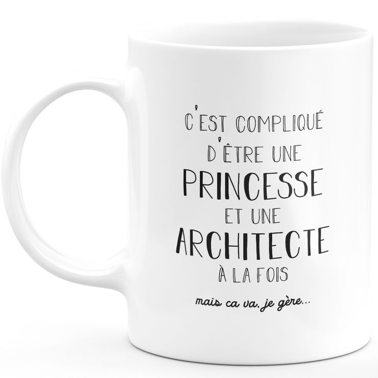 Mug architecte princesse - cadeau femme pour architecte Humour drôle idéal pour Anniversaire collègue