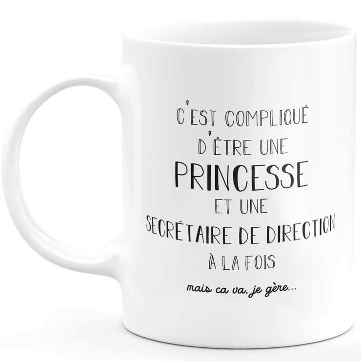 Mug secrétaire de direction princesse - cadeau femme pour secrétaire de direction Humour drôle idéal pour Anniversaire collègue
