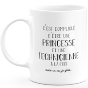 Mug technicienne princesse - cadeau femme pour technicienne Humour drôle idéal pour Anniversaire collègue