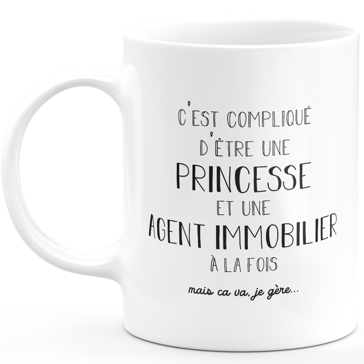 Mug agent immobilier princesse - cadeau femme pour agent immobilier Humour drôle idéal pour Anniversaire collègue