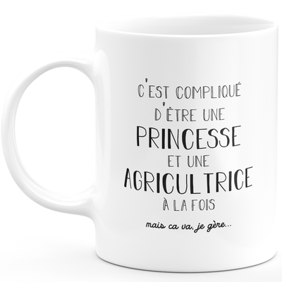 Mug agricultrice princesse - cadeau femme pour agricultrice Humour drôle idéal pour Anniversaire collègue