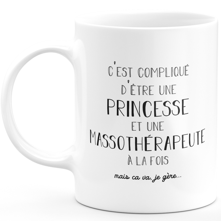 Mug massothérapeute princesse - cadeau femme pour massothérapeute Humour drôle idéal pour Anniversaire collègue