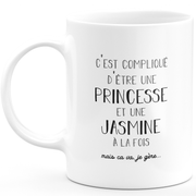 Mug cadeau jasmine - compliqué d'être une princesse et une jasmine - Cadeau prénom personnalisé Anniversaire femme noël départ collègue