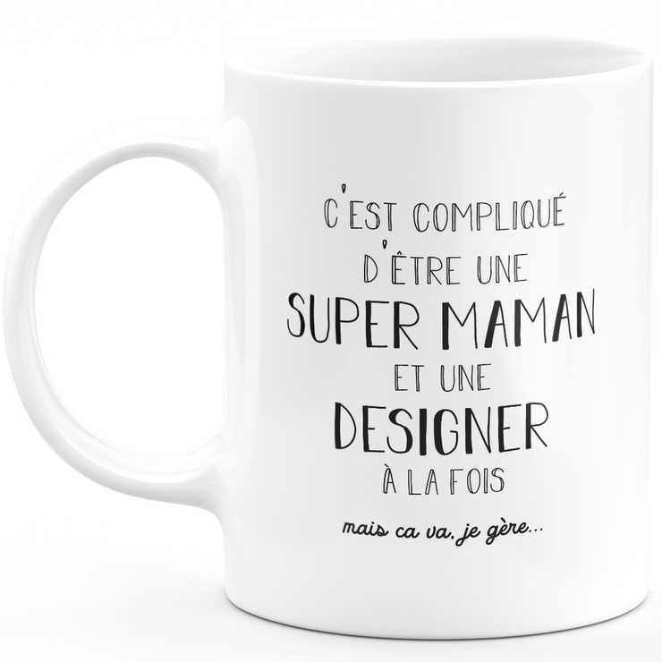 Mug super maman designer - cadeau designer anniversaire maman fête des mères saint valentin femme amour couple