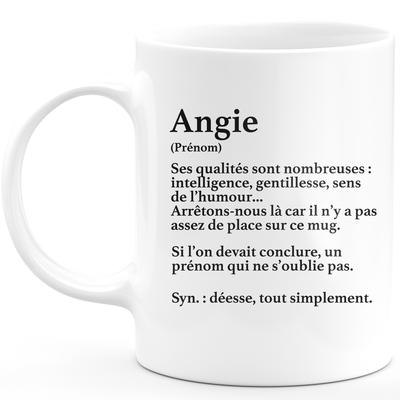 Mug Gift Angie - definition Angie - Personalized first name gift Birthday Woman Christmas departure colleague - Ceramic - White