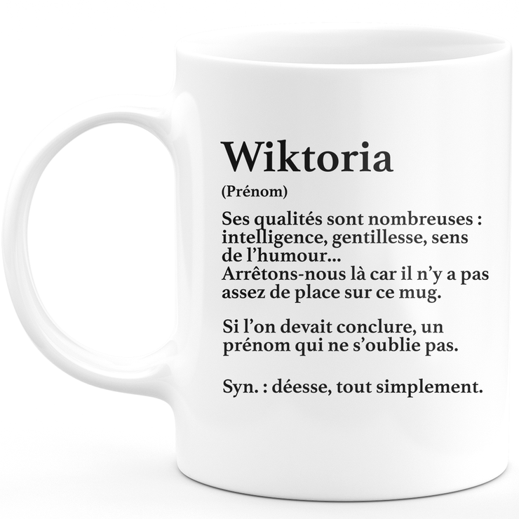 Wiktoria Gift Mug - Wiktoria definition - Personalized first name gift Birthday Woman Christmas departure colleague - Ceramic - White