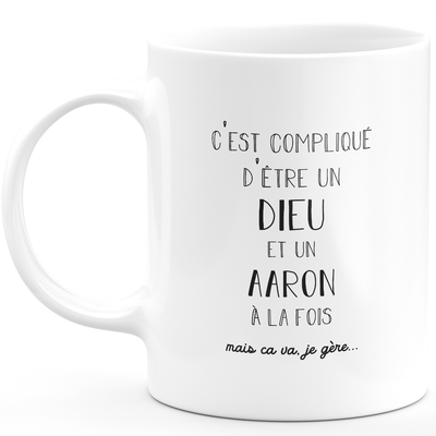 Mug Gift aaron - god aaron - Personalized first name gift Birthday Man Christmas departure colleague - Ceramic - White