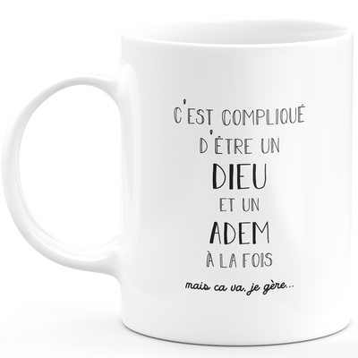 Mug Gift adem - god adem - Personalized first name gift Birthday Man Christmas departure colleague - Ceramic - White