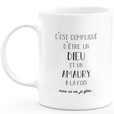Amaury Gift Mug - Amaury God - Personalized First Name Gift Birthday Man Christmas Departure Colleague - Ceramic - White