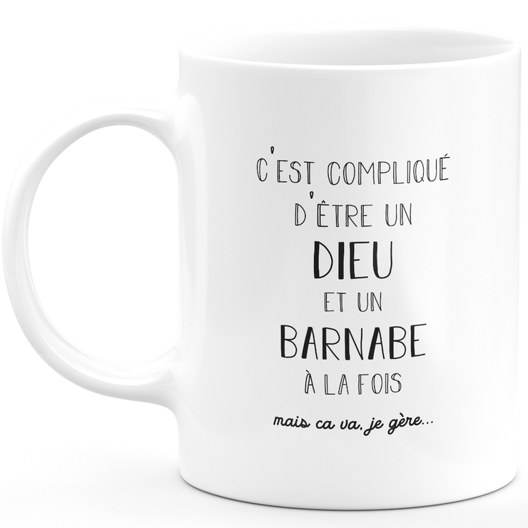 Mug Barnabe gift - god barnabe - Personalized first name gift Birthday Man Christmas departure colleague - Ceramic - White