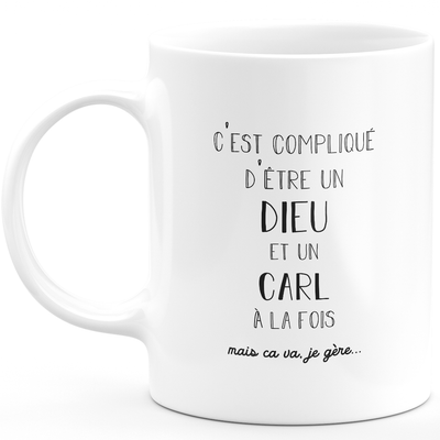 Mug Carl gift - god Carl - Personalized first name gift Birthday Man Christmas departure colleague - Ceramic - White