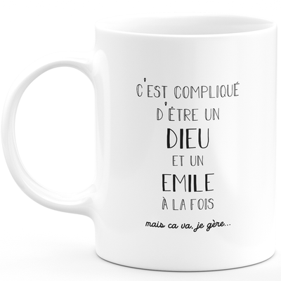 Mug Gift emile - god emile - Personalized first name gift Birthday Man Christmas departure colleague - Ceramic - White