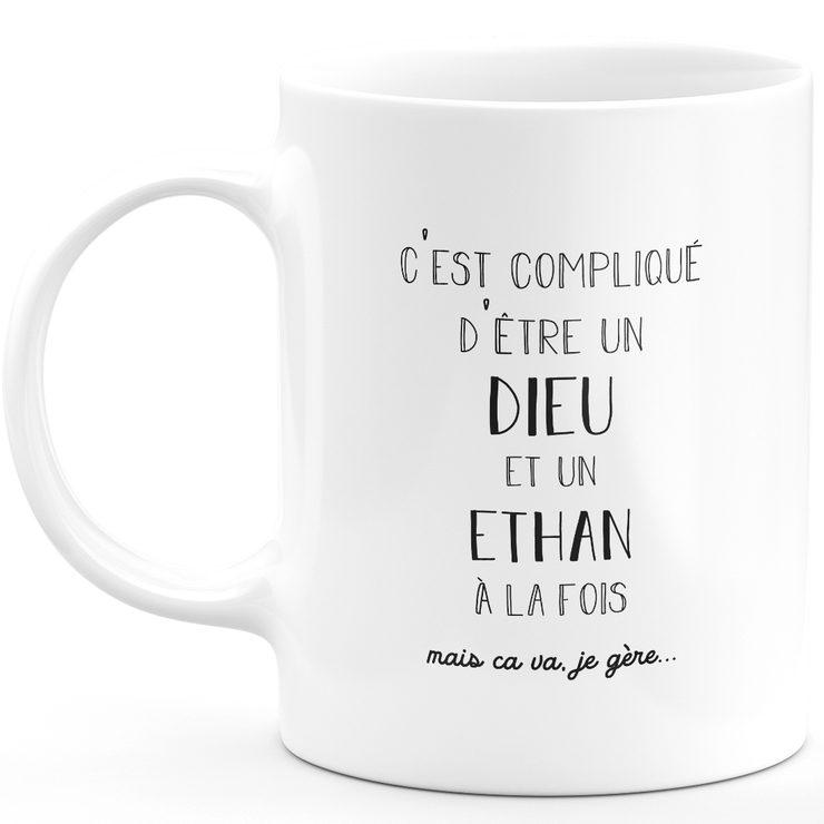 Mug Gift ethan - god ethan - Gift personalized first name Birthday Man Christmas departure colleague - Ceramic - White