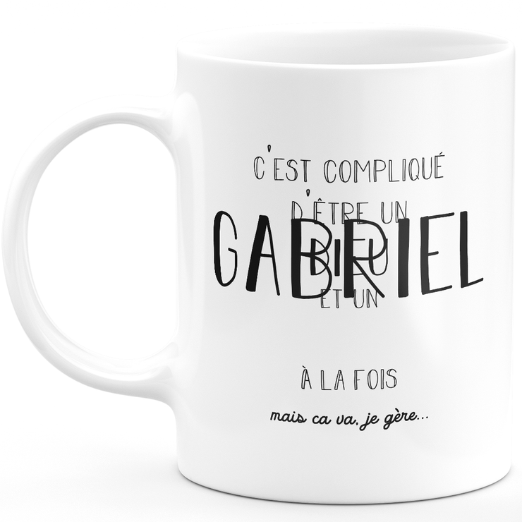 Mug Cadeau gabriel - dieu gabriel - Cadeau prénom personnalisé Anniversaire Homme noël départ collègue - Céramique - Blanc