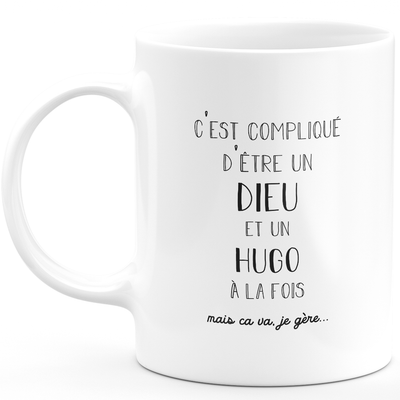 Mug Gift hugo - god hugo - Personalized first name gift Birthday Man Christmas departure colleague - Ceramic - White
