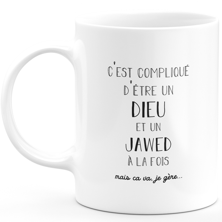 Jawed Gift Mug - Jawed God - Personalized First Name Gift Birthday Man Christmas Departure Colleague - Ceramic - White
