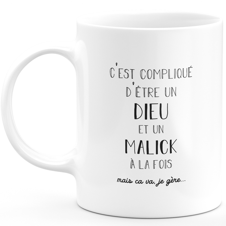 Malick gift mug - malick god - Personalized first name gift Birthday Man Christmas departure colleague - Ceramic - White