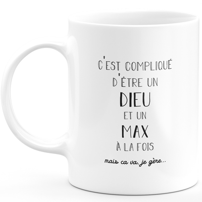 Mug Cadeau max - dieu max - Cadeau prénom personnalisé Anniversaire Homme noël départ collègue - Céramique - Blanc