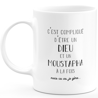 Moustapha gift mug - Moustapha god - Personalized first name gift Birthday Man Christmas departure colleague - Ceramic - White