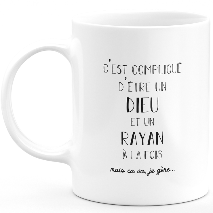 Mug Gift rayan - god rayan - Personalized first name gift Birthday Man Christmas departure colleague - Ceramic - White