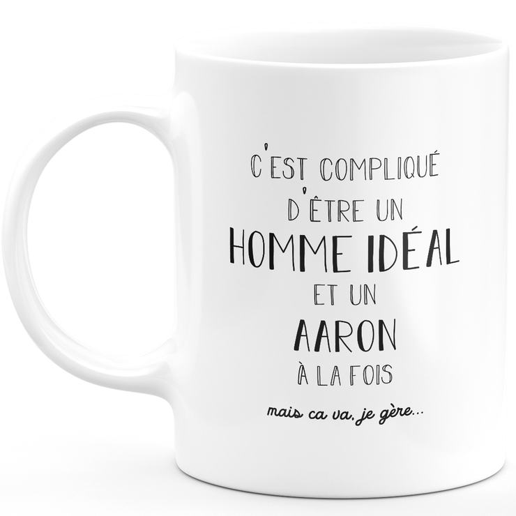 Mug Gift aaron - ideal man aaron - Personalized first name gift Birthday Man Christmas departure colleague - Ceramic - White