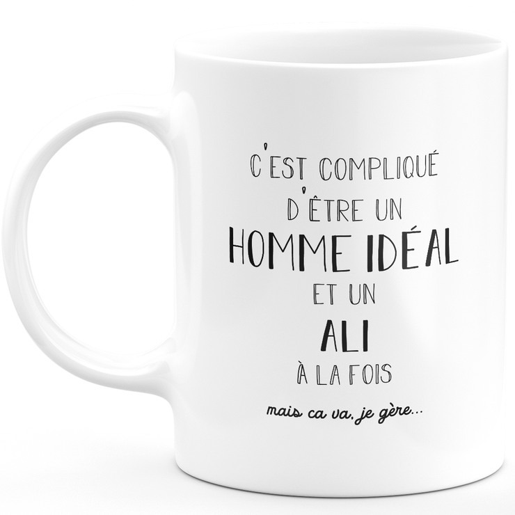 Mug Gift ali - ideal man ali - Personalized first name gift Birthday Man Christmas departure colleague - Ceramic - White