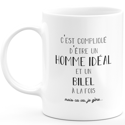Mug Gift bilel - ideal man bilel - Personalized first name gift Birthday Man Christmas departure colleague - Ceramic - White