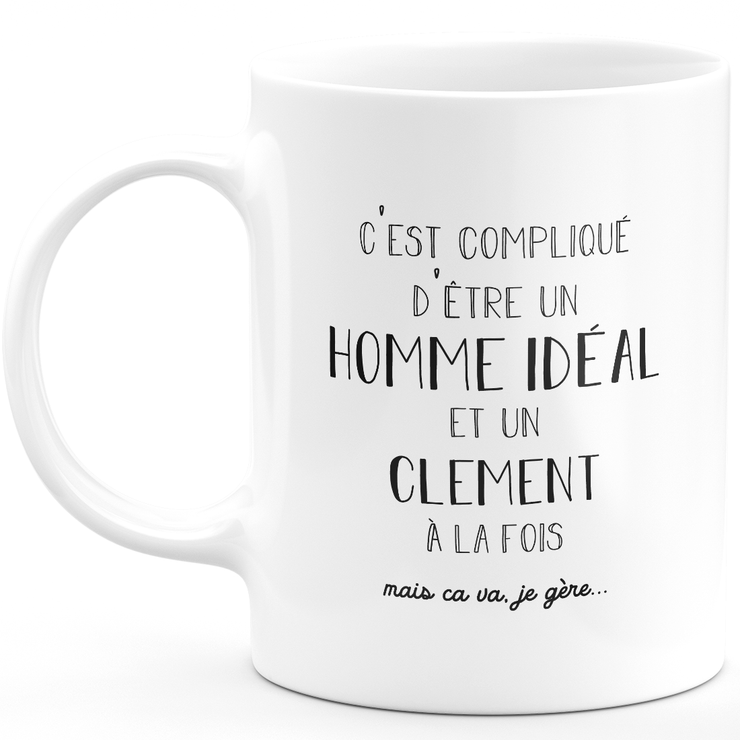 Mug Gift clement - ideal man clement - Personalized first name gift Birthday Man christmas departure colleague - Ceramic - White