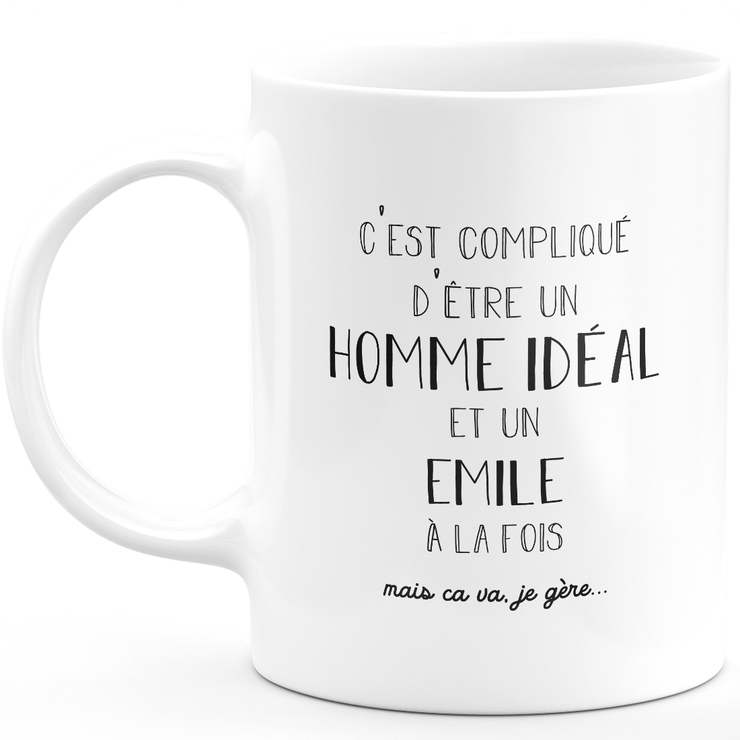 Mug Gift emile - ideal man emile - Personalized first name gift Birthday Man Christmas departure colleague - Ceramic - White