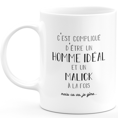 Mug Gift malick - ideal man malick - Personalized first name gift Birthday Man christmas departure colleague - Ceramic - White