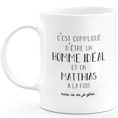 Mug Gift matthias - ideal man matthias - Personalized first name gift Birthday Man Christmas departure colleague - Ceramic - White