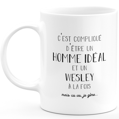 Mug Cadeau wesley - homme idéal wesley - Cadeau prénom personnalisé Anniversaire Homme noël départ collègue - Céramique - Blanc