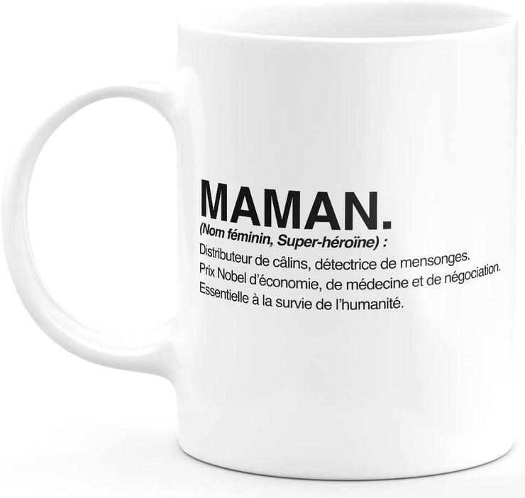 quotedazur - Mug Définition Maman - Cadeau Maman Original - Idée Cadeau Pour Anniversaire Maman - Cadeau Pour Jeune Ou Future Maman Suite À Une Naissance